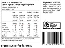 Load image into Gallery viewer, Lemon Myrtle and Pepper Vegge Burger Mix